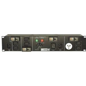 Products: UPS Bypass Switch, 0-3 kVa, 16A Single Phase, 19" 2U Mounting, Dual Feed 2 x IEC C20 16A Inlets, 6x IEC C13 10A outlets protected by 3x 10A MCB's, + 1