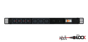 Power Strip 4+3 Outlets IEC-Lock C13+C19 0.5m Vertical Rack Mounted