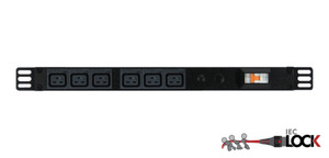 Power Strip 6 Outlets IEC-Lock C19 0.5m Vertical Rack Mounted