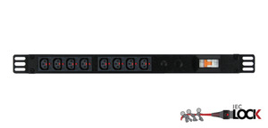 Power Strip 8 Outlets IEC-Lock C13 0.5m Vertical Rack Mounted