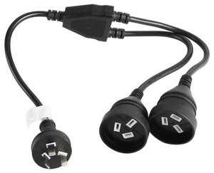 3 pin to 2x 3 pin, Black