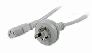 3 pin to C13, Grey/Ash
