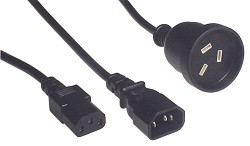 Products: C14 to C13 + 3 pin, Black