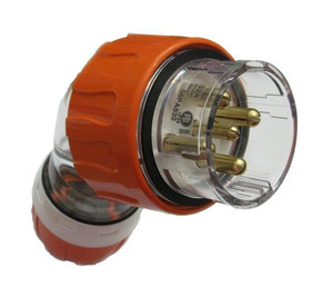 Products: 32A 5 pin angle plug Orange (IP66) - PDL56PA532