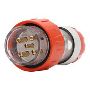 32A 5 pin straight plug Orange (IP66) - PDL56P532