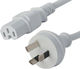 3 pin to C15, White - Rubber (1mm2)