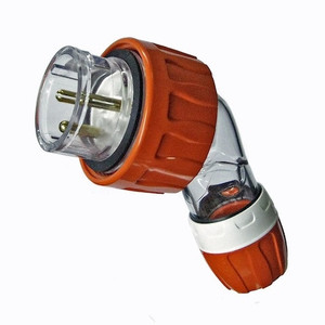Products: 20A 3 pin angle plug Orange (IP66) - PDL56PA320