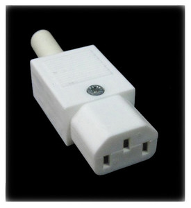 10A C13 IEC socket White - European