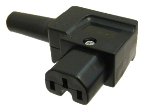 Products: 10A C15 IEC high temp (120degC) LH entry angle socket Black