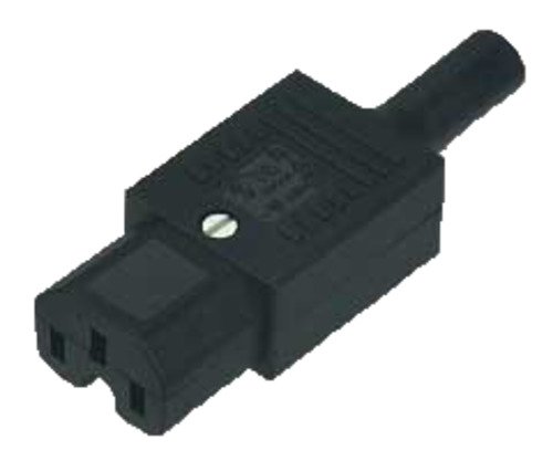 10A C15 IEC high temp (120degC) socket Black