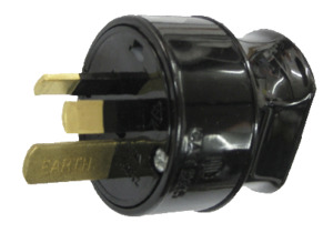 15A 3 pin plug back entry plug Black - PDL905/15BK