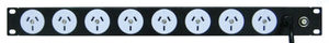 Power Strip 8 Outlets 3pin 19in 1RU Horizontal Rack Mounted