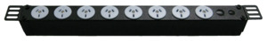 Power Strip 8 Outlets 3pin 0.5m Vertical Rack Mounted