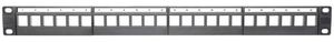 1RU Patch Panel with 24 x UTP Ports Unequipped. Keystone style