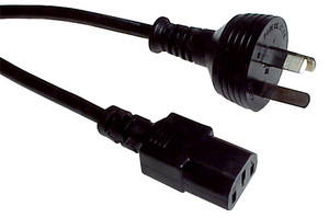 3 pin to C13, Black