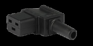 Products: 16A C19 IEC LH entry angle socket Black - Schurter