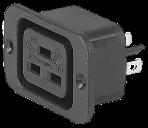 Products: 16A C19 IEC panel mount outlet Black