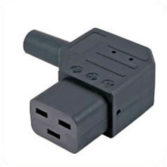 16A C19 IEC RH entry angle socket Black