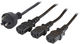 3 pin to 3x C13, Black