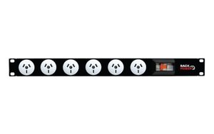 Power Strip: 6 x 10A 3pin outlets, Circuit Protection, 1U
