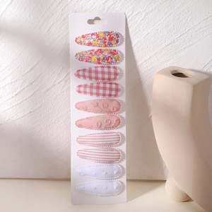For Kids: Cotton Hair Clips for Little Cuties - 10 piece Fresh Print