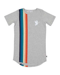 Kissed By Radicool Spring 21: KR1536 RAINBOW STRIPE SKATER TEE DRESS