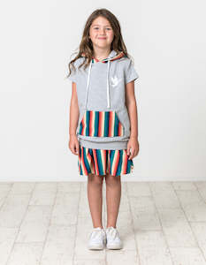 Kissed By Radicool Spring 21: KR1535 RAINBOW POCKET SLEEVELESS HOOD