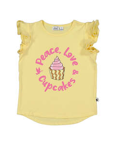 Kissed Summer Tees: KR2104 LEMON CUPCAKE FRILL TEE