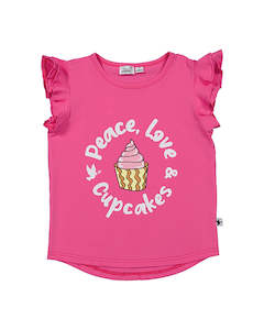 Kissed Summer Tees: KR2103 PINK CUPCAKE FRILL TEE