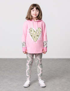 Fleece: KR1619 PYTHON HEART HOOD