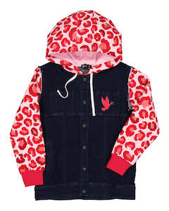 Jacket: KR1804 PINK LEOPARD DENIM JACKET