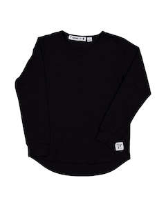 Size 2: RT1605 TRIBE LONG SLEEVE TEE IN BLACK