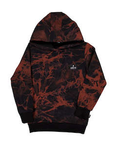 RD2340 BLACK & RUST TIE DYE POCKET HOOD