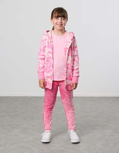 Fleece: KR1600 PINK CAMO ZIP HOOD