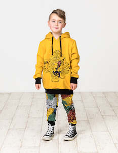 RD1321 BOLT LEOPARD HOOD IN MUSTARD