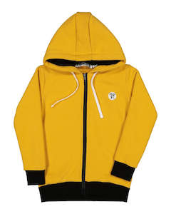 RT0806 TRIBE ZIP HOOD IN MUSTARD