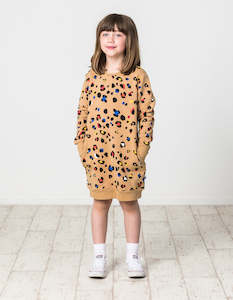 KR1417 COLOUR POP LEOPARD SWEATER DRESS