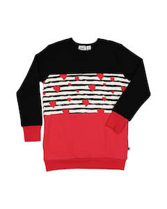 Kissed By Radicool Aw21 Autumn: KR1406 HEARTS LONG PANEL CREW