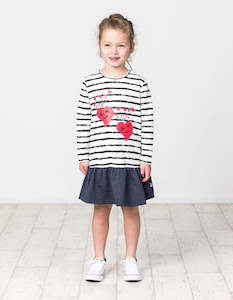 Kissed By Radicool Aw21 Autumn: KR1403 HAPPY HEARTS L/S FRILL DRESS