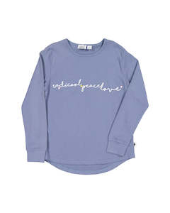 Kissed By Radicool Aw22 Autumn 1: KR1614 RADICOOL PEACE LOVE LS TEE