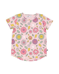 Size 10: KR2338 SMILEY FLOWERS TEE