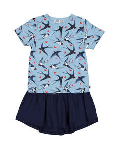 KR1309 WELCOME SWALLOWS FRILL DRESS
