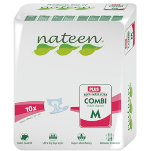 Nateen: Nateen Combi Plus 2450 ml Medium unisex briefs (adult diapers)