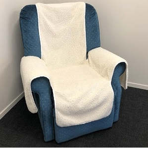 Accessories For Chairs: Sherpa fleece chair cover - off-white