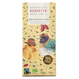 Wholefoods: BENNETTOS SALTED CARAMEL IN DARK CHOCOLATE 100G