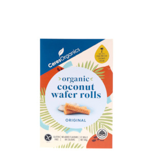 CERES ORGANICS ORGANIC COCONUT WAFER ROLLS ORIGINAL 80G