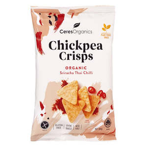 Gluten Free: ORGANIC CHICKPEA CRISPS, SRIRACHA THAI CHILLI - 100G