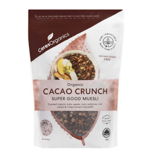 Refined Sugar Free: CERES ORGANICS CACAO CRUNCH ORGANIC MUESLI 525G