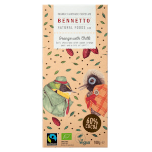 Confectionary: BENNETTOS ORANGE & CHILLI CHOCOLATE 100G
