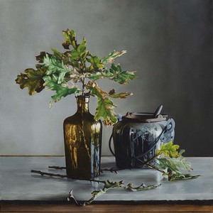 July: Oak leaves and Glue Pot (print)